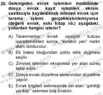 Ulusal Yargı Ağı Projesi 1 Dersi 2014 - 2015 Yılı (Vize) Ara Sınav Soruları 20. Soru