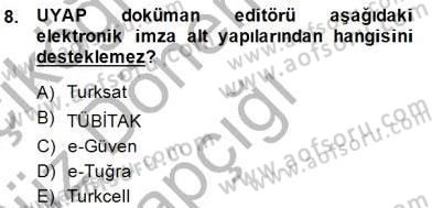 Ulusal Yargı Ağı Projesi 1 Dersi 2014 - 2015 Yılı (Vize) Ara Sınav Soruları 8. Soru