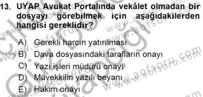Ulusal Yargı Ağı Projesi 1 Dersi 2015 - 2016 Yılı (Vize) Ara Sınav Soruları 13. Soru
