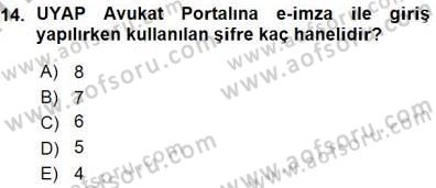 Ulusal Yargı Ağı Projesi 1 Dersi 2015 - 2016 Yılı (Vize) Ara Sınav Soruları 14. Soru