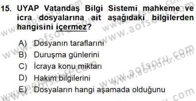 Ulusal Yargı Ağı Projesi 1 Dersi 2015 - 2016 Yılı (Vize) Ara Sınav Soruları 15. Soru