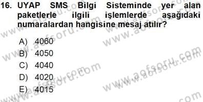 Ulusal Yargı Ağı Projesi 1 Dersi 2015 - 2016 Yılı (Vize) Ara Sınav Soruları 16. Soru