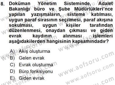 Ulusal Yargı Ağı Projesi 1 Dersi 2015 - 2016 Yılı (Vize) Ara Sınav Soruları 8. Soru