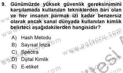 Ulusal Yargı Ağı Projesi 1 Dersi 2015 - 2016 Yılı (Vize) Ara Sınav Soruları 9. Soru