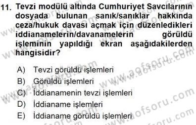 Ulusal Yargı Ağı Projesi 1 Dersi 2015 - 2016 Yılı (Final) Dönem Sonu Sınav Soruları 11. Soru