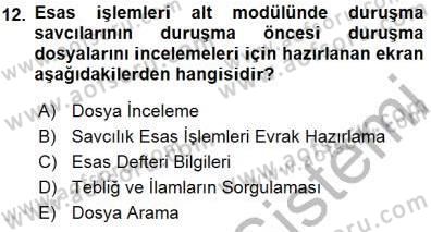 Ulusal Yargı Ağı Projesi 1 Dersi 2015 - 2016 Yılı (Final) Dönem Sonu Sınav Soruları 12. Soru