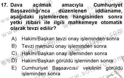 Ulusal Yargı Ağı Projesi 1 Dersi 2015 - 2016 Yılı (Final) Dönem Sonu Sınav Soruları 17. Soru