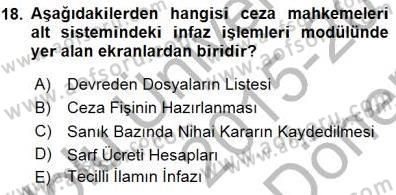 Ulusal Yargı Ağı Projesi 1 Dersi 2015 - 2016 Yılı (Final) Dönem Sonu Sınav Soruları 18. Soru