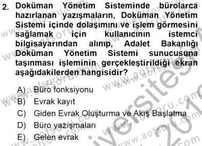 Ulusal Yargı Ağı Projesi 1 Dersi 2015 - 2016 Yılı (Final) Dönem Sonu Sınav Soruları 2. Soru
