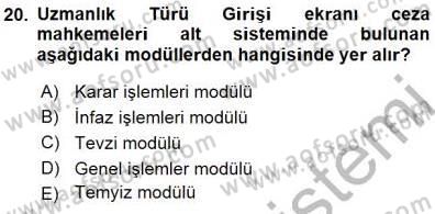Ulusal Yargı Ağı Projesi 1 Dersi 2015 - 2016 Yılı (Final) Dönem Sonu Sınav Soruları 20. Soru