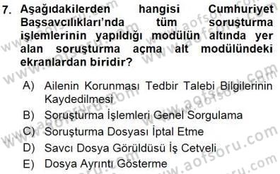 Ulusal Yargı Ağı Projesi 1 Dersi 2015 - 2016 Yılı (Final) Dönem Sonu Sınav Soruları 7. Soru