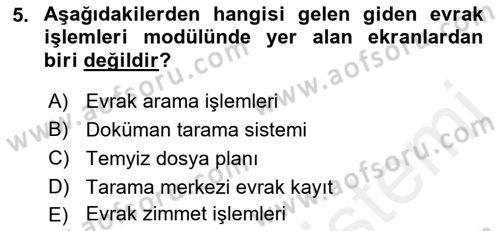 Ulusal Yargı Ağı Projesi 1 Dersi 2015 - 2016 Yılı Tek Ders Sınav Soruları 5. Soru