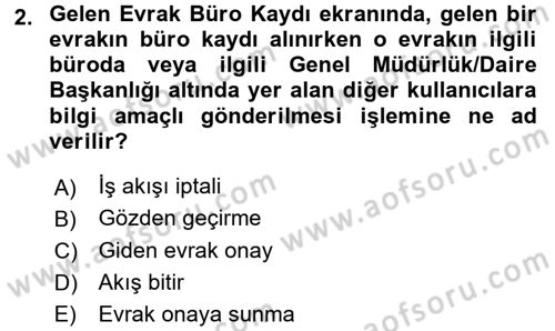 Ulusal Yargı Ağı Projesi 1 Dersi 2016 - 2017 Yılı 3 Ders Sınav Soruları 2. Soru