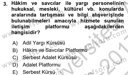 Ulusal Yargı Ağı Projesi 1 Dersi 2016 - 2017 Yılı 3 Ders Sınav Soruları 3. Soru