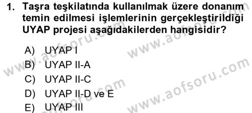 Ulusal Yargı Ağı Projesi 1 Dersi 2016 - 2017 Yılı (Vize) Ara Sınav Soruları 1. Soru