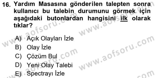Ulusal Yargı Ağı Projesi 1 Dersi 2016 - 2017 Yılı (Vize) Ara Sınav Soruları 16. Soru