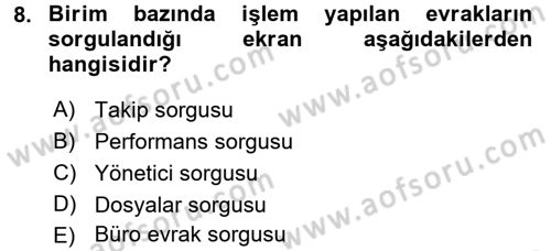Ulusal Yargı Ağı Projesi 1 Dersi 2016 - 2017 Yılı (Vize) Ara Sınav Soruları 8. Soru