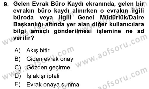 Ulusal Yargı Ağı Projesi 1 Dersi 2016 - 2017 Yılı (Vize) Ara Sınav Soruları 9. Soru