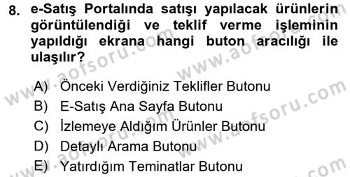 Ulusal Yargı Ağı Projesi 1 Dersi 2017 - 2018 Yılı (Final) Dönem Sonu Sınav Soruları 8. Soru