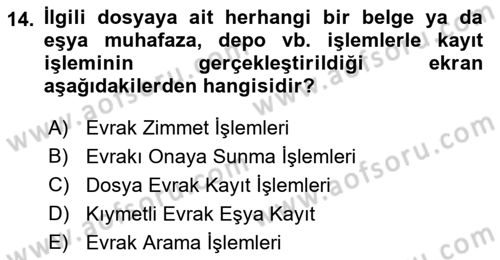 Ulusal Yargı Ağı Projesi 1 Dersi 2018 - 2019 Yılı 3 Ders Sınav Soruları 14. Soru
