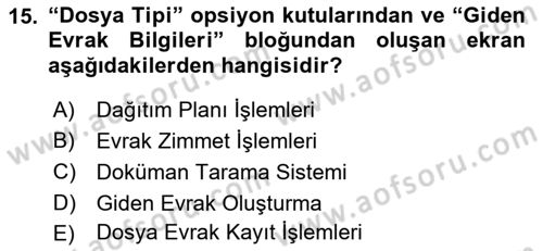 Ulusal Yargı Ağı Projesi 1 Dersi 2018 - 2019 Yılı 3 Ders Sınav Soruları 15. Soru