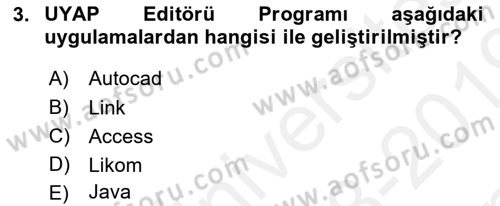 Ulusal Yargı Ağı Projesi 1 Dersi 2018 - 2019 Yılı (Final) Dönem Sonu Sınav Soruları 3. Soru