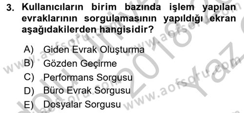 Ulusal Yargı Ağı Projesi 1 Dersi 2018 - 2019 Yılı Yaz Okulu Sınav Soruları 3. Soru