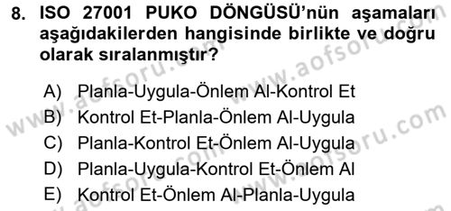Ulusal Yargı Ağı Projesi 1 Dersi 2018 - 2019 Yılı Yaz Okulu Sınav Soruları 8. Soru