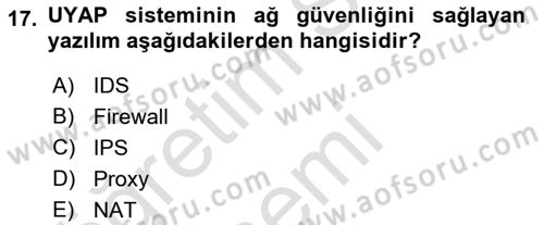 Ulusal Yargı Ağı Projesi 1 Dersi 2019 - 2020 Yılı (Vize) Ara Sınav Soruları 17. Soru