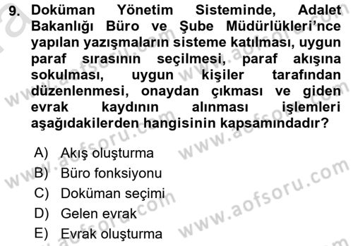 Ulusal Yargı Ağı Projesi 1 Dersi 2019 - 2020 Yılı (Vize) Ara Sınav Soruları 9. Soru