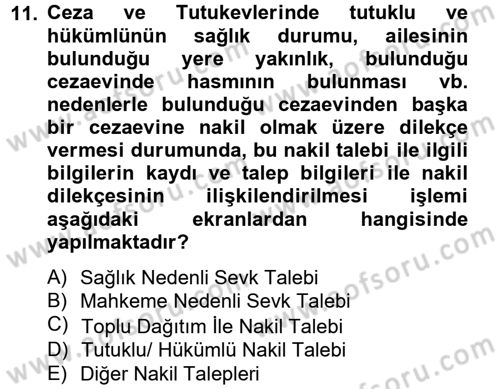 Ulusal Yargı Ağı Projesi 2 Dersi 2012 - 2013 Yılı (Vize) Ara Sınav Soruları 11. Soru