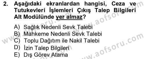 Ulusal Yargı Ağı Projesi 2 Dersi Ara Sınavı Deneme Sınav Soruları 2. Soru