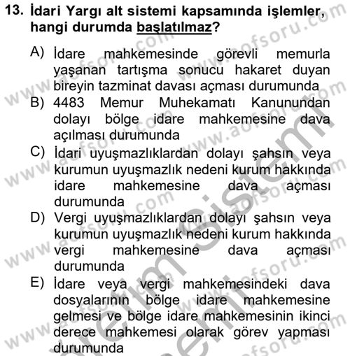 Ulusal Yargı Ağı Projesi 2 Dersi 2012 - 2013 Yılı (Final) Dönem Sonu Sınav Soruları 13. Soru