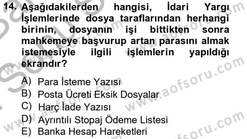 Ulusal Yargı Ağı Projesi 2 Dersi 2012 - 2013 Yılı (Final) Dönem Sonu Sınav Soruları 14. Soru