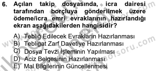 Ulusal Yargı Ağı Projesi 2 Dersi 2012 - 2013 Yılı (Final) Dönem Sonu Sınav Soruları 6. Soru