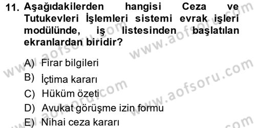 Ulusal Yargı Ağı Projesi 2 Dersi 2013 - 2014 Yılı (Vize) Ara Sınav Soruları 11. Soru