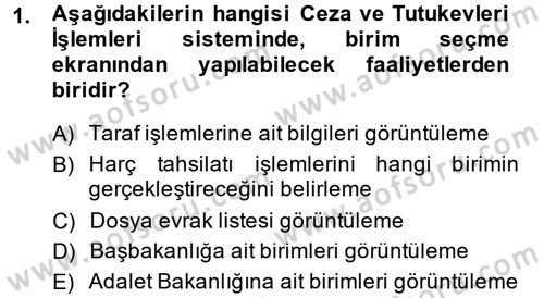 Ulusal Yargı Ağı Projesi 2 Dersi 2013 - 2014 Yılı (Final) Dönem Sonu Sınav Soruları 1. Soru