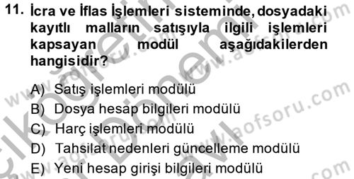 Ulusal Yargı Ağı Projesi 2 Dersi 2013 - 2014 Yılı (Final) Dönem Sonu Sınav Soruları 11. Soru