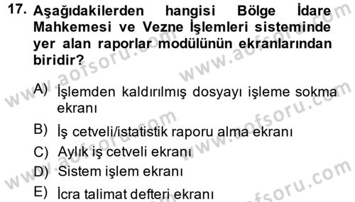 Ulusal Yargı Ağı Projesi 2 Dersi 2013 - 2014 Yılı (Final) Dönem Sonu Sınav Soruları 17. Soru