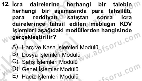 Ulusal Yargı Ağı Projesi 2 Dersi 2013 - 2014 Yılı Tek Ders Sınav Soruları 12. Soru