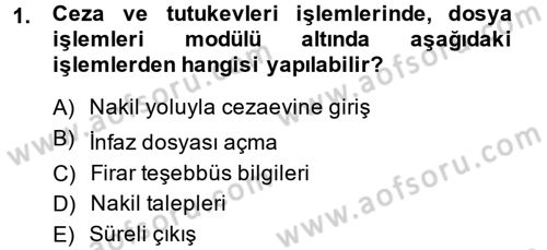 Ulusal Yargı Ağı Projesi 2 Dersi Ara Sınavı Deneme Sınav Soruları 1. Soru