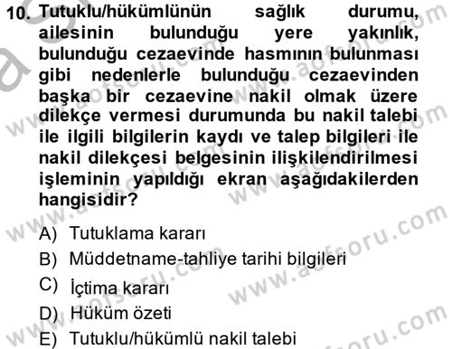 Ulusal Yargı Ağı Projesi 2 Dersi 2014 - 2015 Yılı (Vize) Ara Sınav Soruları 10. Soru