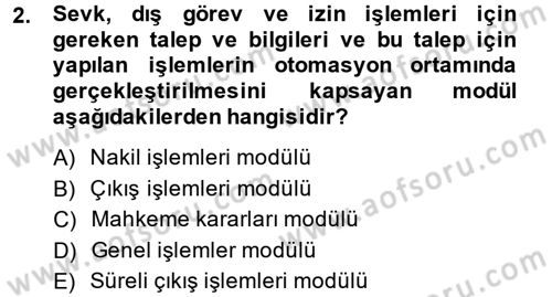 Ulusal Yargı Ağı Projesi 2 Dersi 2014 - 2015 Yılı (Vize) Ara Sınav Soruları 2. Soru