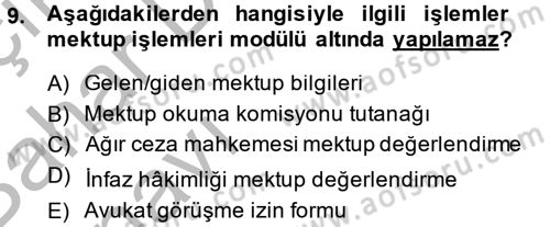 Ulusal Yargı Ağı Projesi 2 Dersi 2014 - 2015 Yılı (Vize) Ara Sınav Soruları 9. Soru