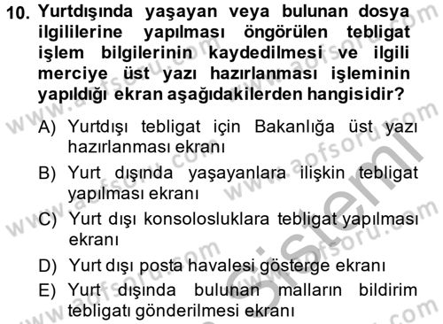 Ulusal Yargı Ağı Projesi 2 Dersi 2014 - 2015 Yılı (Final) Dönem Sonu Sınav Soruları 10. Soru