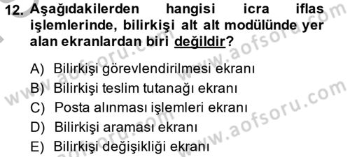 Ulusal Yargı Ağı Projesi 2 Dersi 2014 - 2015 Yılı (Final) Dönem Sonu Sınav Soruları 12. Soru