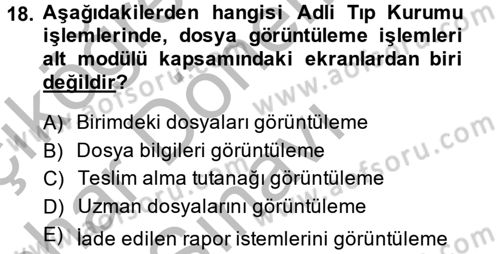 Ulusal Yargı Ağı Projesi 2 Dersi 2014 - 2015 Yılı (Final) Dönem Sonu Sınav Soruları 18. Soru