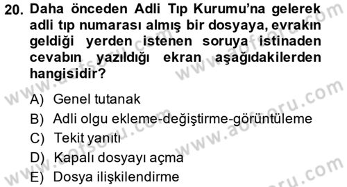 Ulusal Yargı Ağı Projesi 2 Dersi 2014 - 2015 Yılı (Final) Dönem Sonu Sınav Soruları 20. Soru
