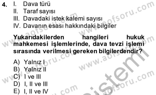 Ulusal Yargı Ağı Projesi 2 Dersi 2014 - 2015 Yılı (Final) Dönem Sonu Sınav Soruları 4. Soru