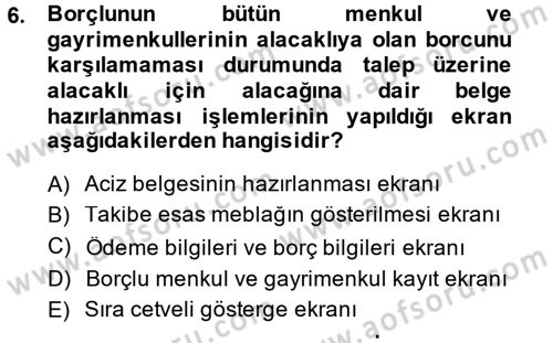 Ulusal Yargı Ağı Projesi 2 Dersi 2014 - 2015 Yılı (Final) Dönem Sonu Sınav Soruları 6. Soru